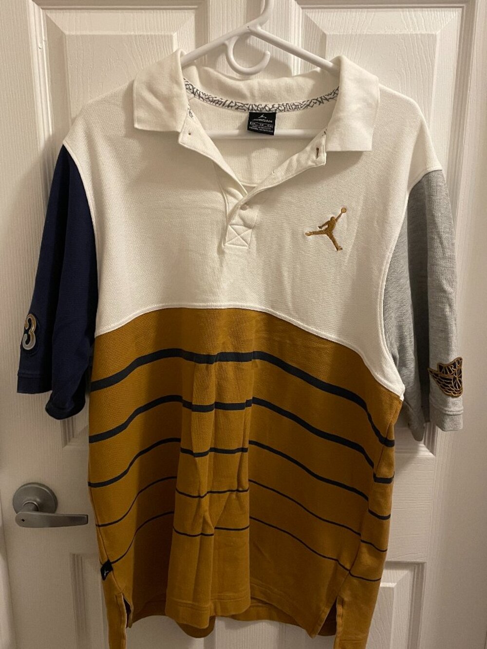 Jordan Polo Mens XL Cotton Pique White Gold 253199-700